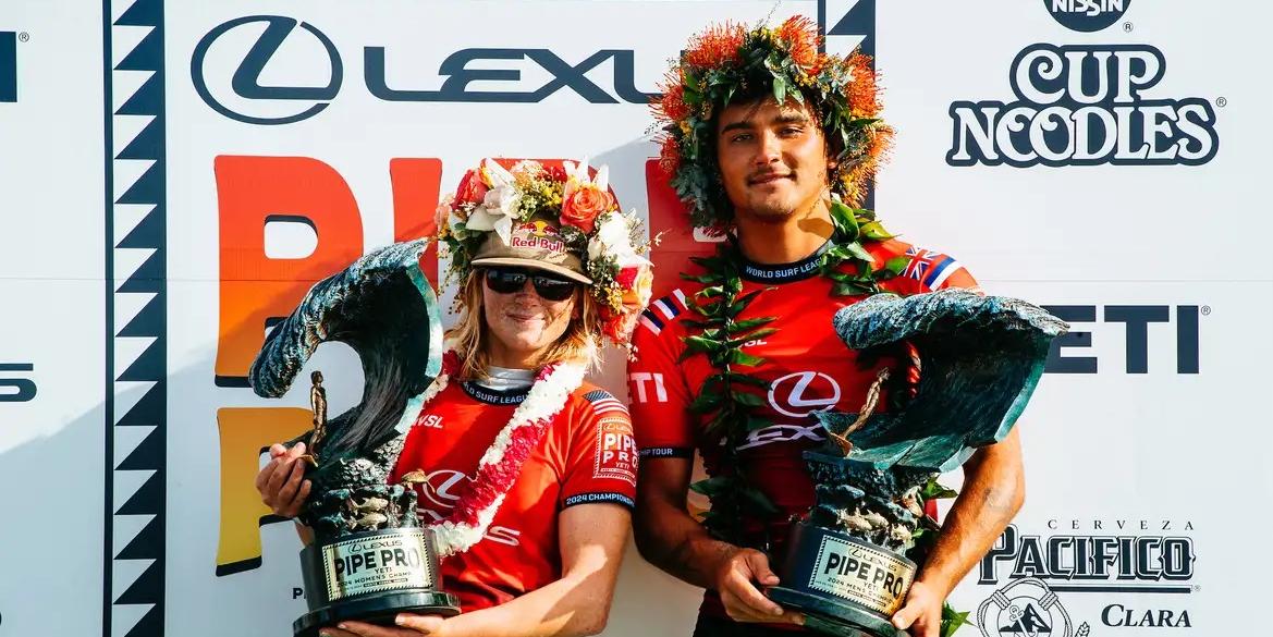 Havaiano Barron Mamiya e californiana Caitlin Simmers garantem títulos (Tony Heff / World Surf League)