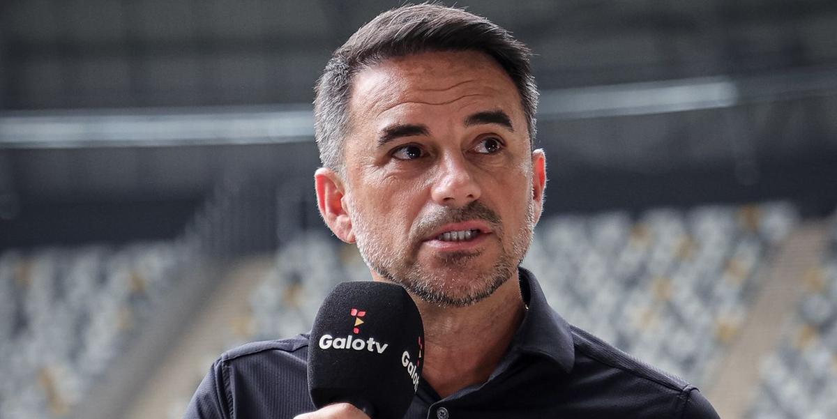 Rodrigo Caetano concedeu entrevista coletiva nesta quarta-feira (21) (Pedro Souza/ Atlético)