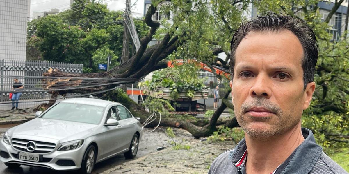 Anderson pediu à família para ficar dentro do carro até chegada do resgate (Valéria Marques/Hoje em Dia)