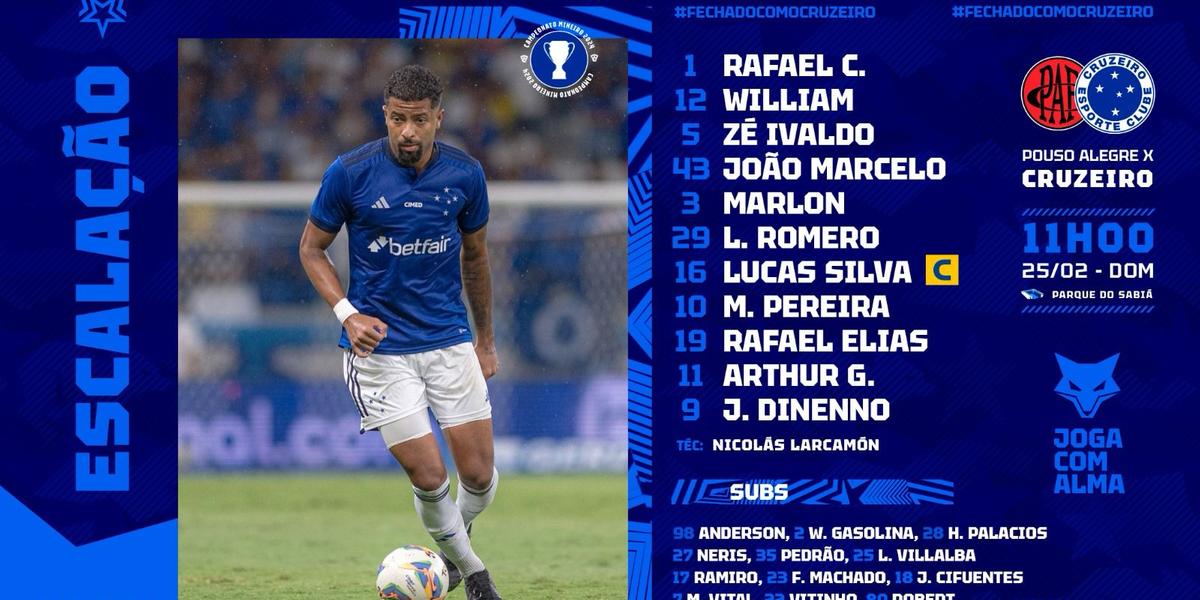 Cruzeiro definido para encarar o Pouso Alegre (Divulgação / Cruzeiro)