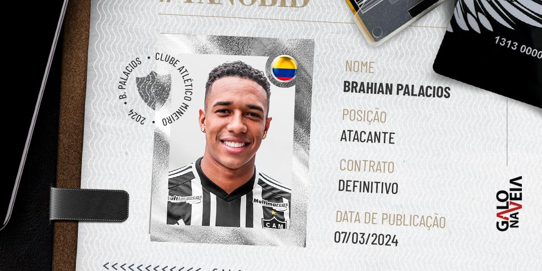 Novo reforço do Galo, Palacios teve o nome regularizado no BID (Reprodução/ Atlético)