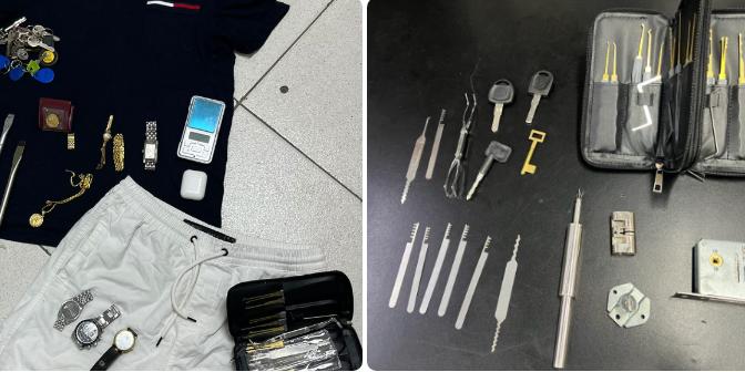 Policiais encontraram, na residência de um dos envolvidos, as roupas utilizadas em outras ações criminosas, além de chaves mixas e tags de acesso a portarias eletrônicas (Divulgação / PCMG)