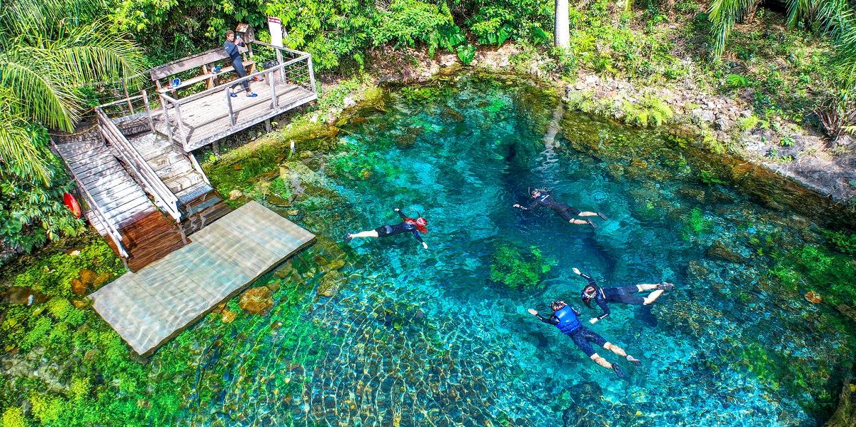 Na baixa temporada em Bonito, os passeios contam com tarifas mais baixas (Divulgação / Nascente Azul)
