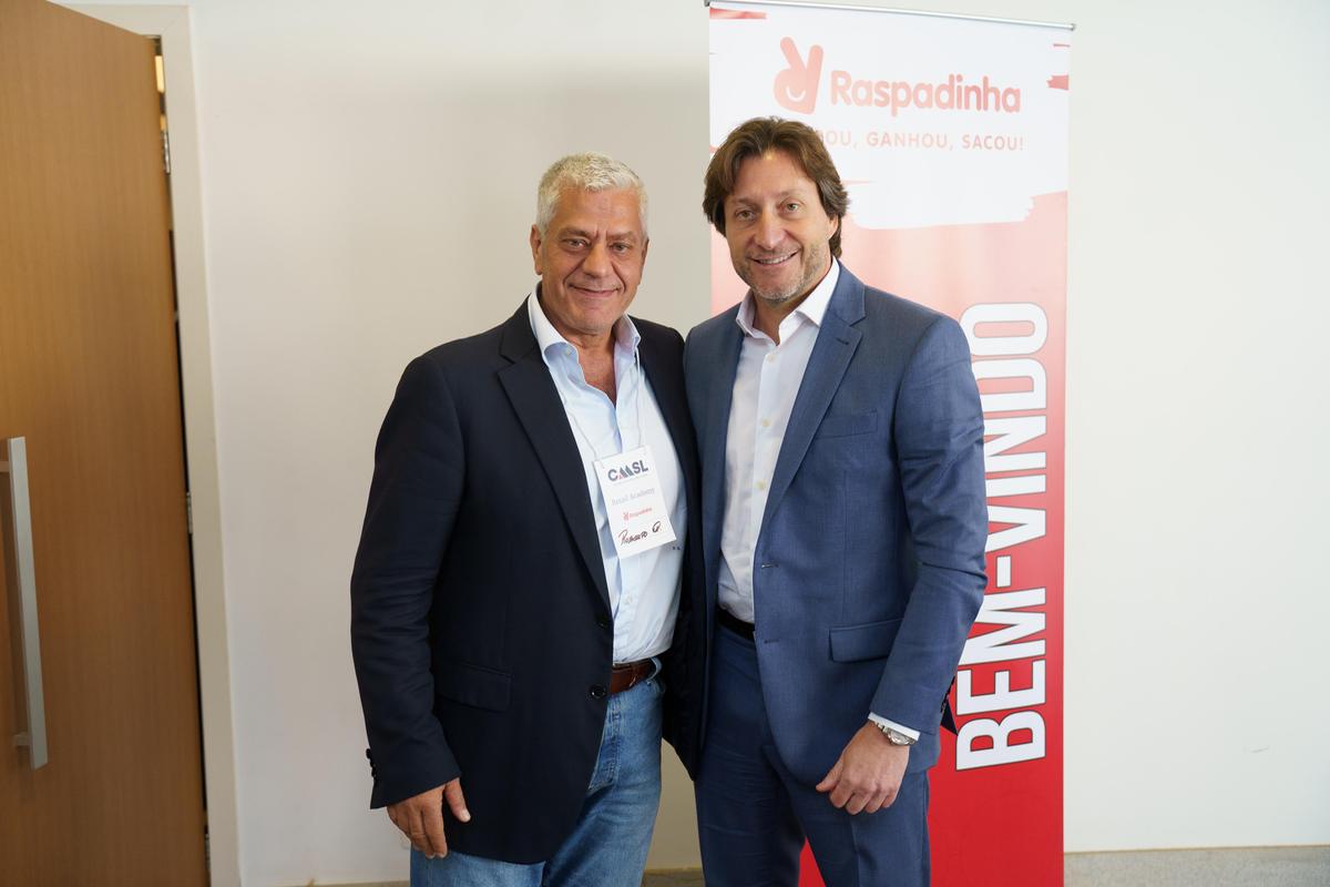 Roberto Quattrini - CEO da CMSL e Sérgio Alvarenga - CEO da Intralot (WALISSON QUEIROZ)