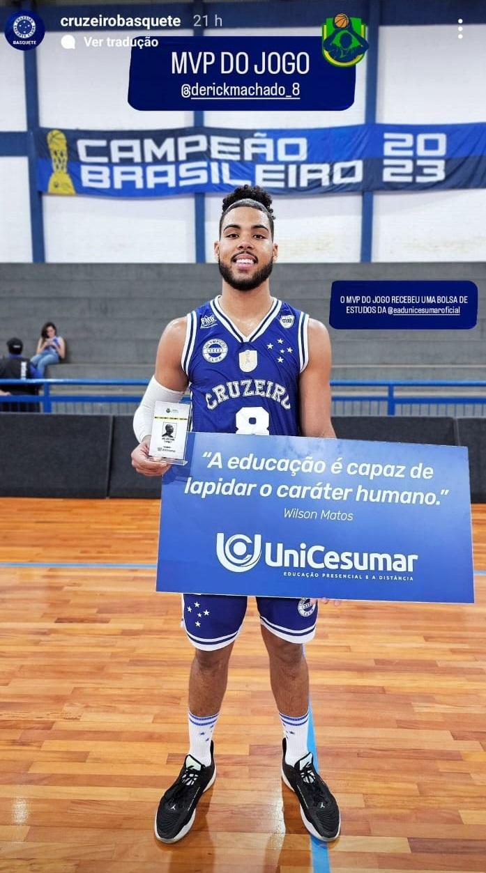 Derick é eleito MVP em duelo contra o Tatuí (Arthur Lobo / Cruzeiro Basquete)