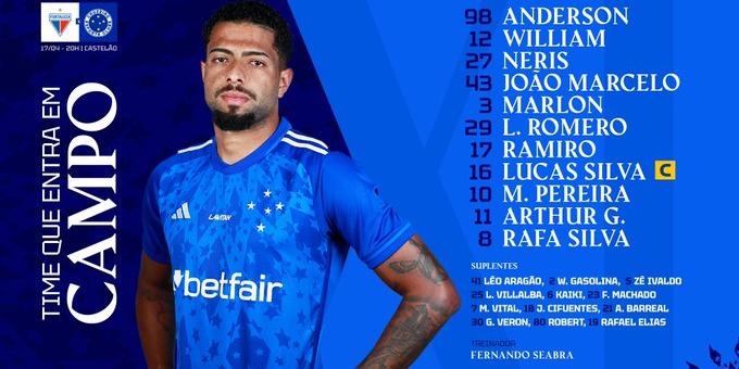 João Marcelo atuará ao lado de Neris no duelo contra o Fortaleza (Divulgação / Cruzeiro)