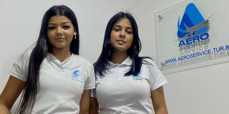 Maria Eduarda Freitas e Kamilly Oliveira foram promovidas na Aero Service (Divulgação / Aero Service)