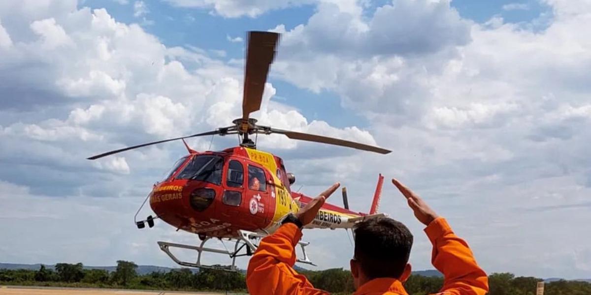 Equipe do Batalhão de Operações Aéreas foi mobilizada para o resgate (CBMMG / Divulgação)