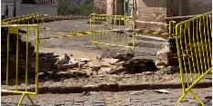 Parte do muro da Igreja São Francisco de Assis ficou destruído com o impacto da batida (Imagem cedida pela Prefeitura de Ouro Preto)