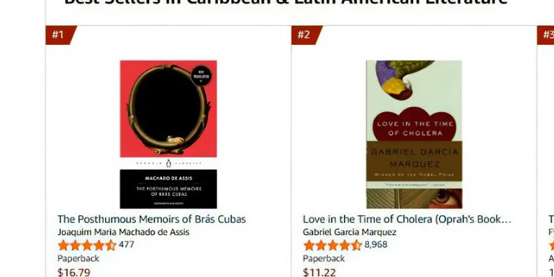 Primeiro lugar no ranking de vendas de Memórias Póstumas veio depois de posts viralizarem no Tik Tok (Reprodução / Amazon)
