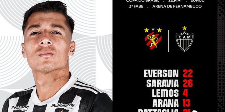 Galo escalado para encarar o Sport na Copa do Brasil (Divulgação / Atlético)