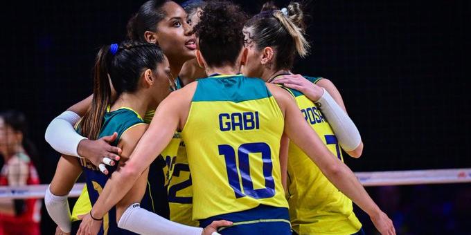 Brasil supera Japão na segunda semana da VNL (Reprodução / Twitter Volei Brasil)