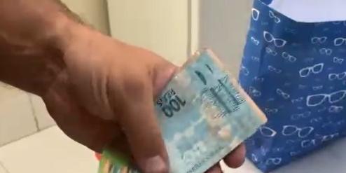 Notas falsas utilizadas no 'golpe do achadinho' (Divulgação / PMMG)