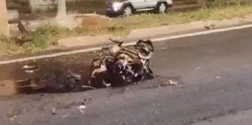 Motor do carro foi encontrado a alguns metros de distância (Divulgação / CBMMG)