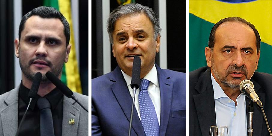 Cleitinho, Aécio Neves e Alexandre Kalil (Montagem/Arquivo)