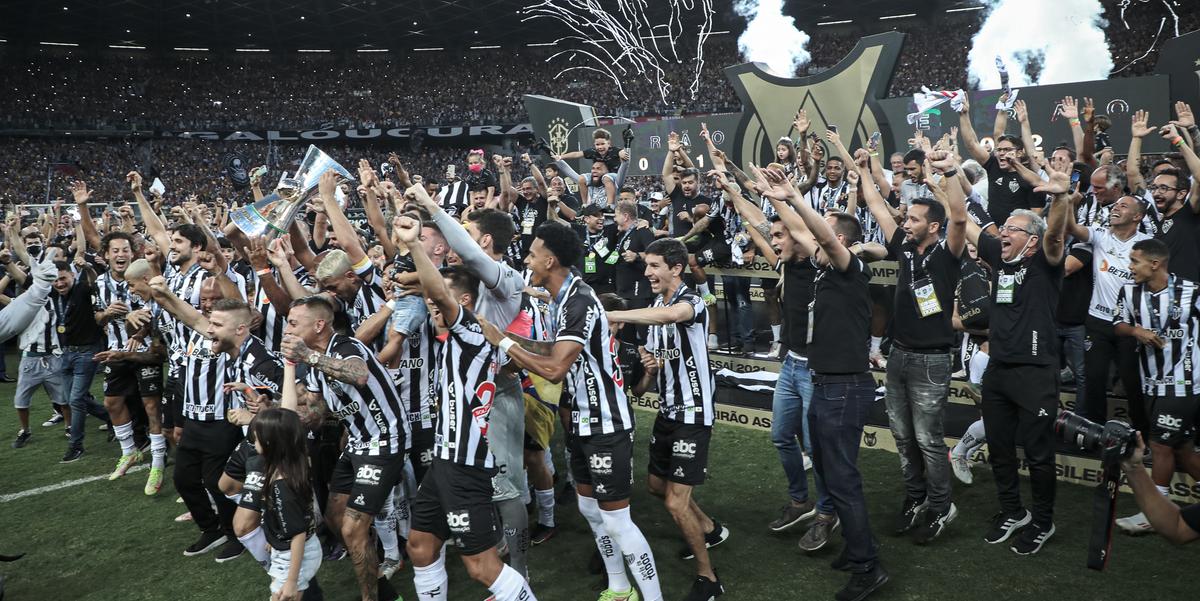 Atlético comemora o campeonato brasileiro de 2021 (Foto: Pedro Souza / Atlético)