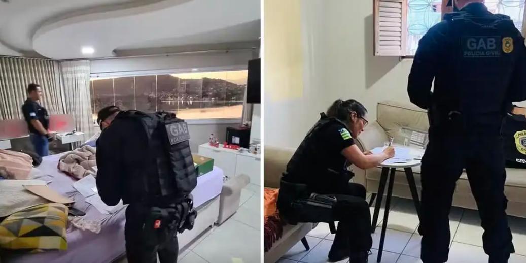 Entre os presos, estão um árbitro de futebol da Paraíba, um ex-presidente de clube do Ceará, dois aliciadores e dois ex-jogadores (Divulgação / Polícia Civil Goiás)