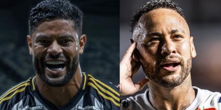 Vila Belmiro será palco do primeiro duelo entre Hulk e Neymar pelo Brasileirão (Montagem / Foto: Pedro Souza - Atlético / Raul Baretta - Santos)