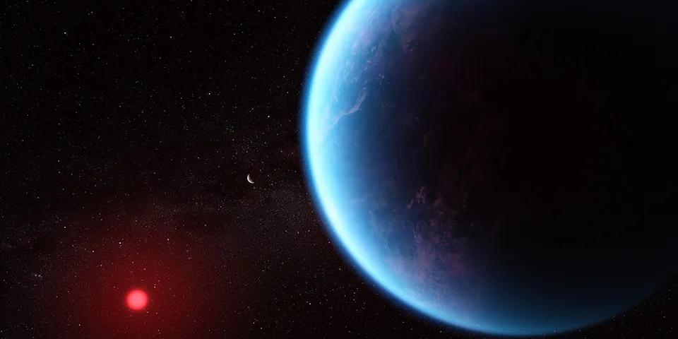 lustração do planeta K2-18b, um mundo distante que pode abrigar vida (N. Madhusudhan (Cambridge University))