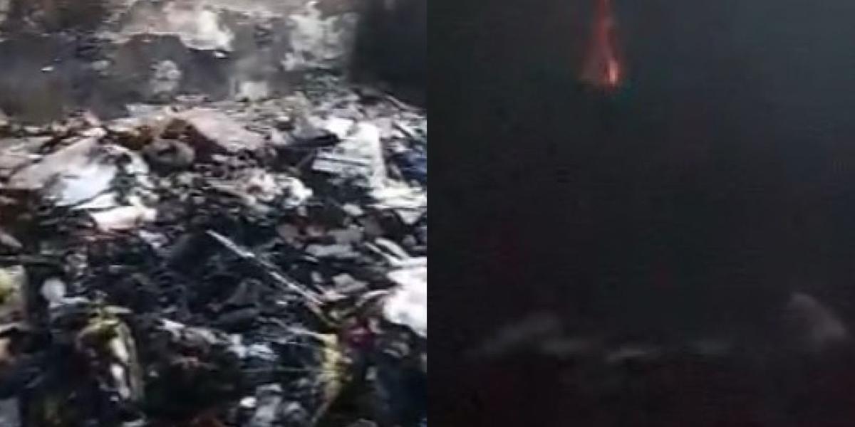 Interior da casa ficou completamente destruído após incêndio (Camila Moreira)