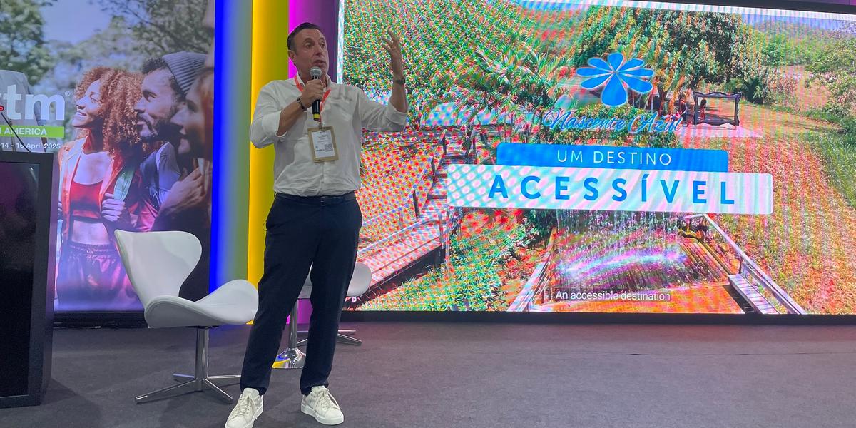 Carlos Eduardo Rodrigues na WTM Latin America (Divulgação / Nascente Azul)