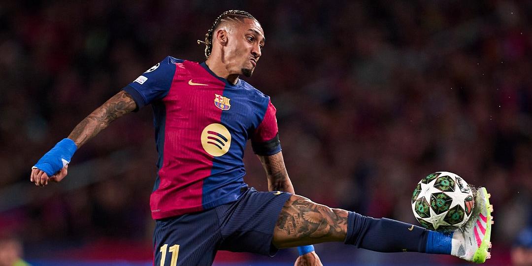 Raphinha foi um dos destaques do Barcelona diante do Inter (X do Twitter)