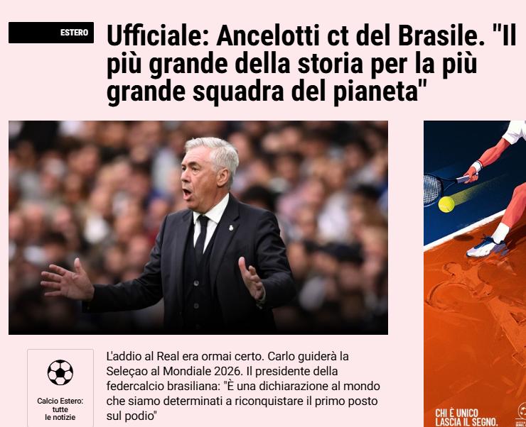 (Reprodução / site La Gazzetta dello Sport)