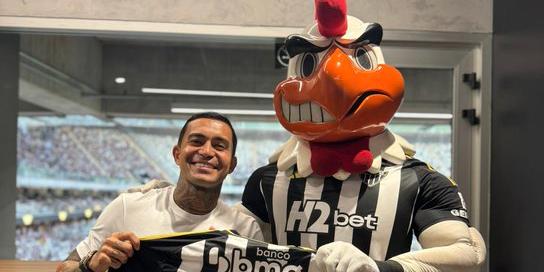 Dudu foi conferir os novos companheiros na Arena MRV (X do Atlético)