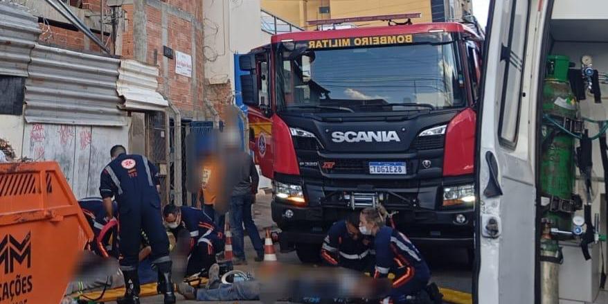 Elevador despendou do oitavo andar do prédio ainda em construção (Corpo de Bombeiros / Divulgação)