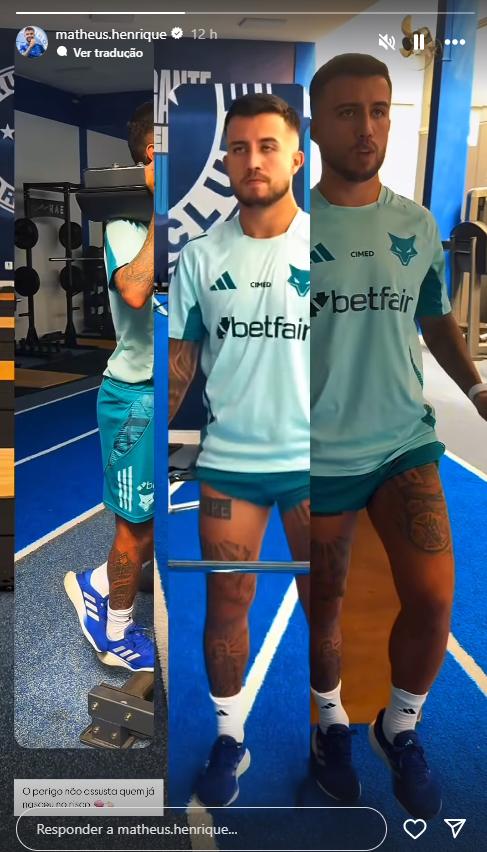 Matheus Henrique posta vídeo realizando trabalhos de recuperação após passar por cirurgia em abril (Reprodução / Instagram Matheus Henrique)