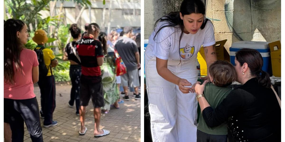 Parque Aggeo Pio Sobrinho, no bairro Buritis, recebeu um bom público em busca de vacina neste sábado (24) (Pedro Melo / Hoje em Dia)