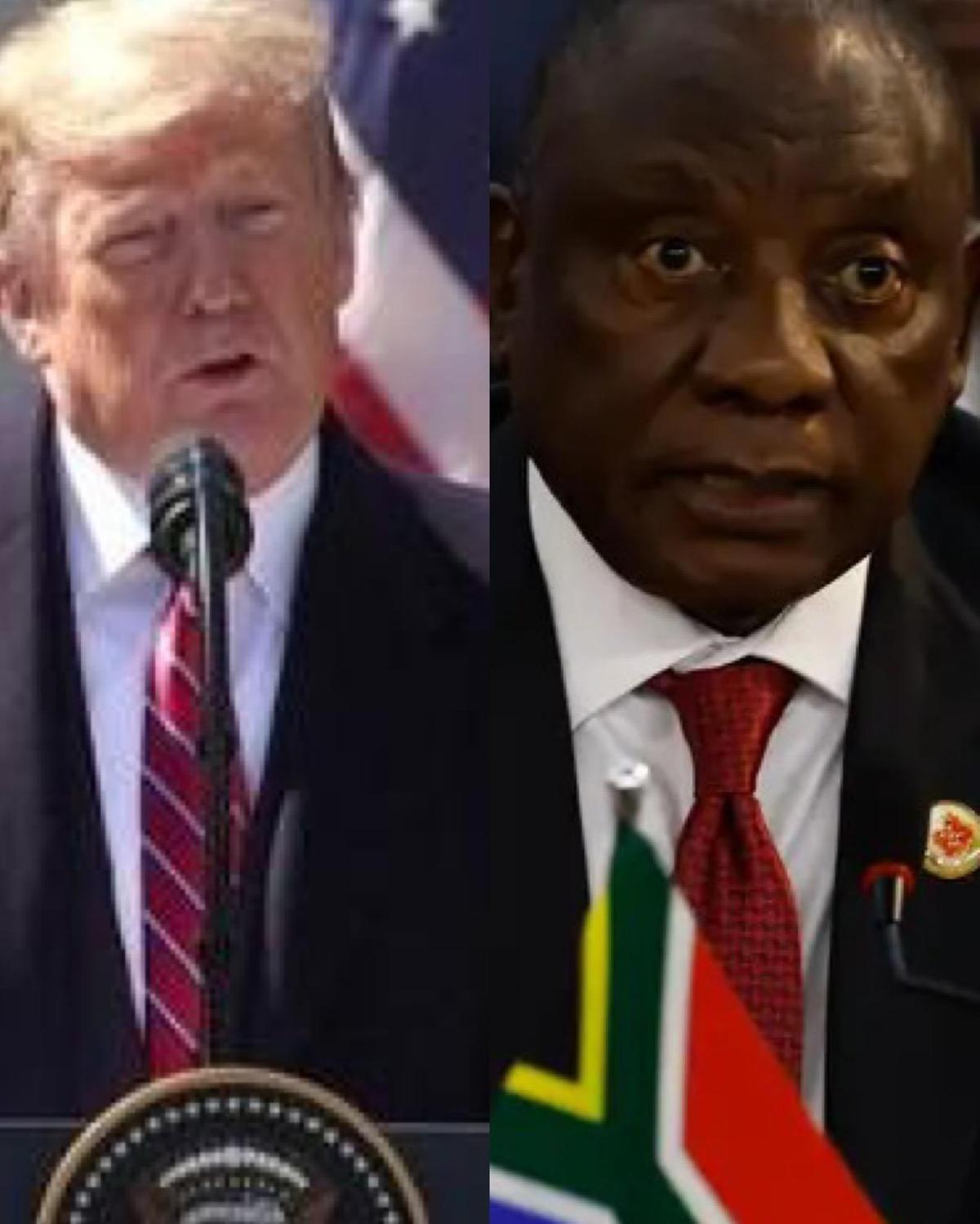 Presidente dos EUA, Donald Trumpe, e da Africa do Sul, Cyril Ramaphosa (Tânia Rêgo / Agência Brasil / Reprodução)