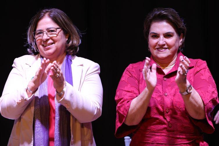 Ao lado da nova ministra, Cida Gonçalves prestou solidariedade a Marina Silva (Fabio Rodrigues-Pozzebom/ Agência Brasil)