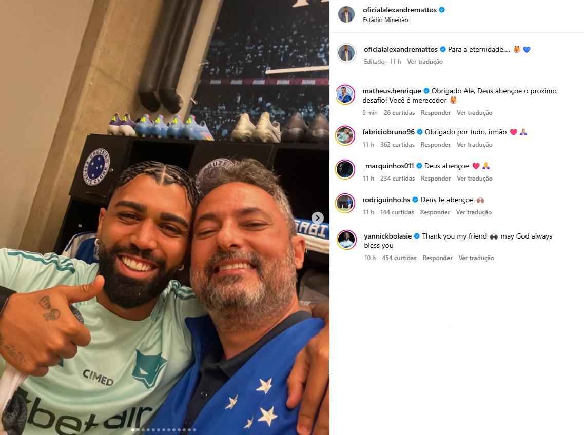 Mattos deixa o Cruzeiro e será CEO do Santos (Reprodução / Instagram Alexandre Mattos)