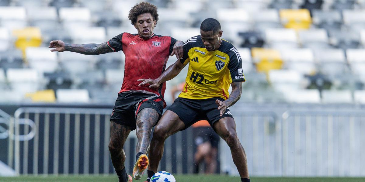 Galo goleou o Paulista por 5 a 0 na manhã deste sábado, na Arena MRV (Foto: Pedro Souza / Atlético)