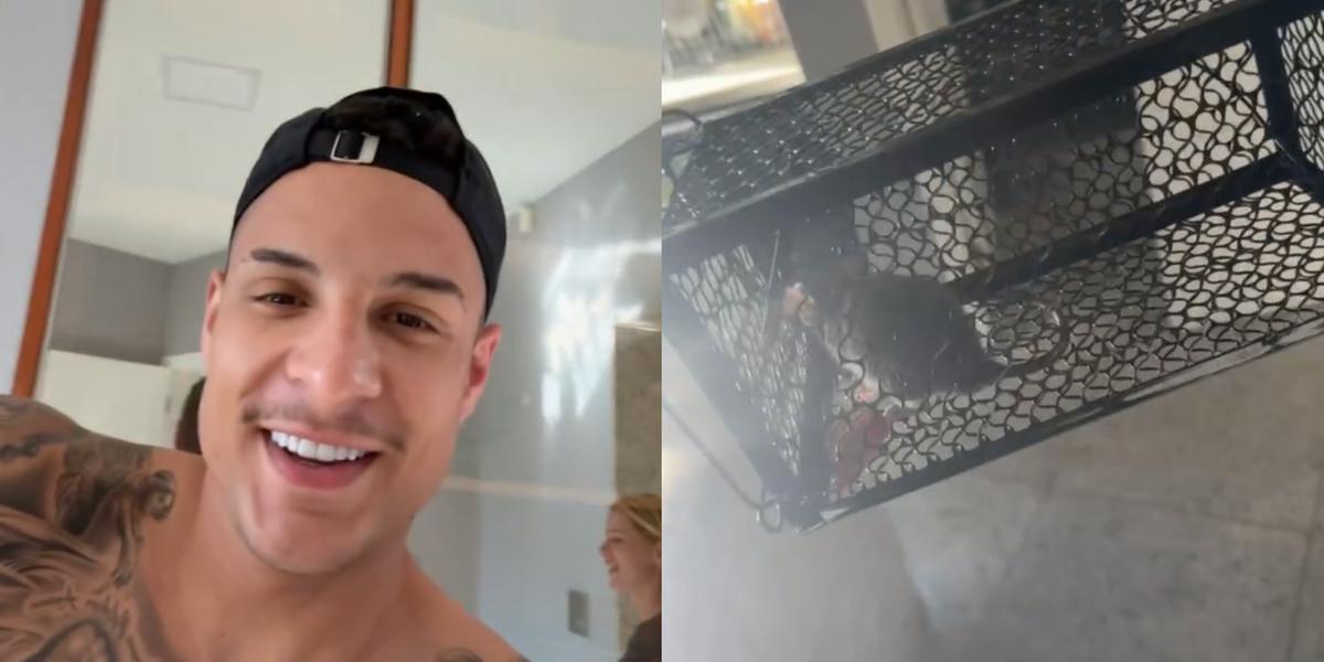 Arana mostra rato capturado após quatro dias de saga (Reprodução/ Instagram Guilherme Arana)