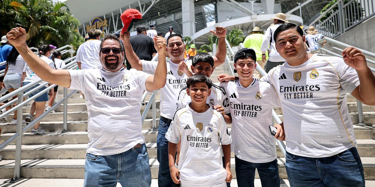 Torcida do Real Madrid acompanha estreia da equipe merengue no Mundial de Clubes (Reprodução / X Real Madrid)