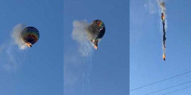 Oito pessoas morreram em queda de balão em Praia Grande (SC) (Redes Sociais/Reprodução)