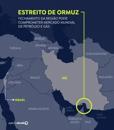 Mapa Estreito de Ormuz (Arte/EBC)