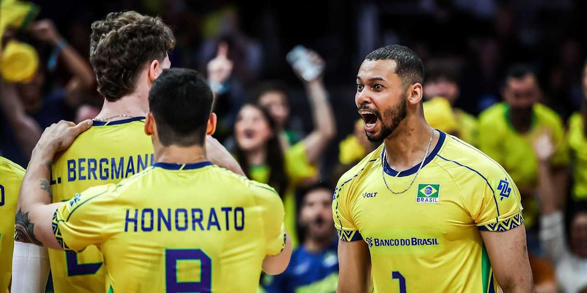 Allan e Honorato se destacam na vitória sobre o Canadá na estreia da segunda semana da VNL (Divulgação / VNL)