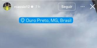 Cássio esteve em Ouro Preto antes do término das férias (Reprodução: instagram)