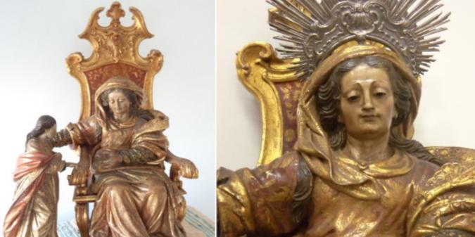 Uma cerimônia de devolução da escultura devocional deve ser realizada para a comunidade local, em data a ser definida com a Paróquia de Santa Luzia (Divulgação/ MPMG)