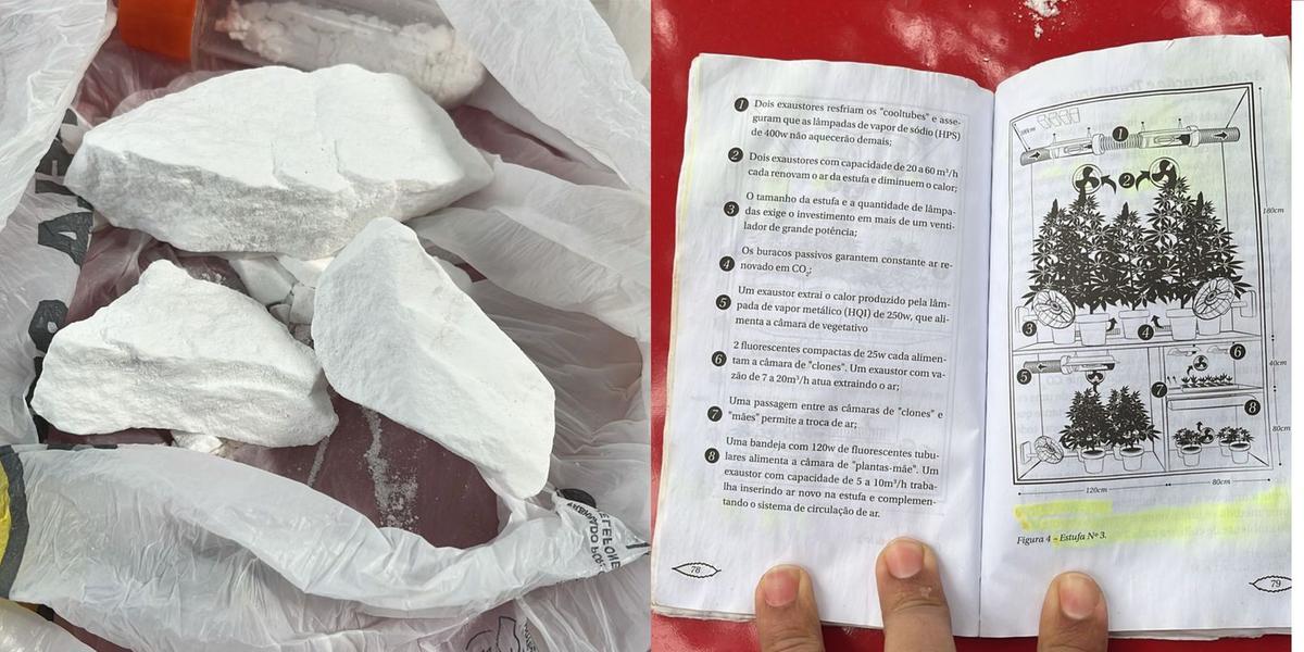 Suspeito foi preso em flagrante e materiais foram apreendidos pela Polícia Militar (Divulgação/ PM)