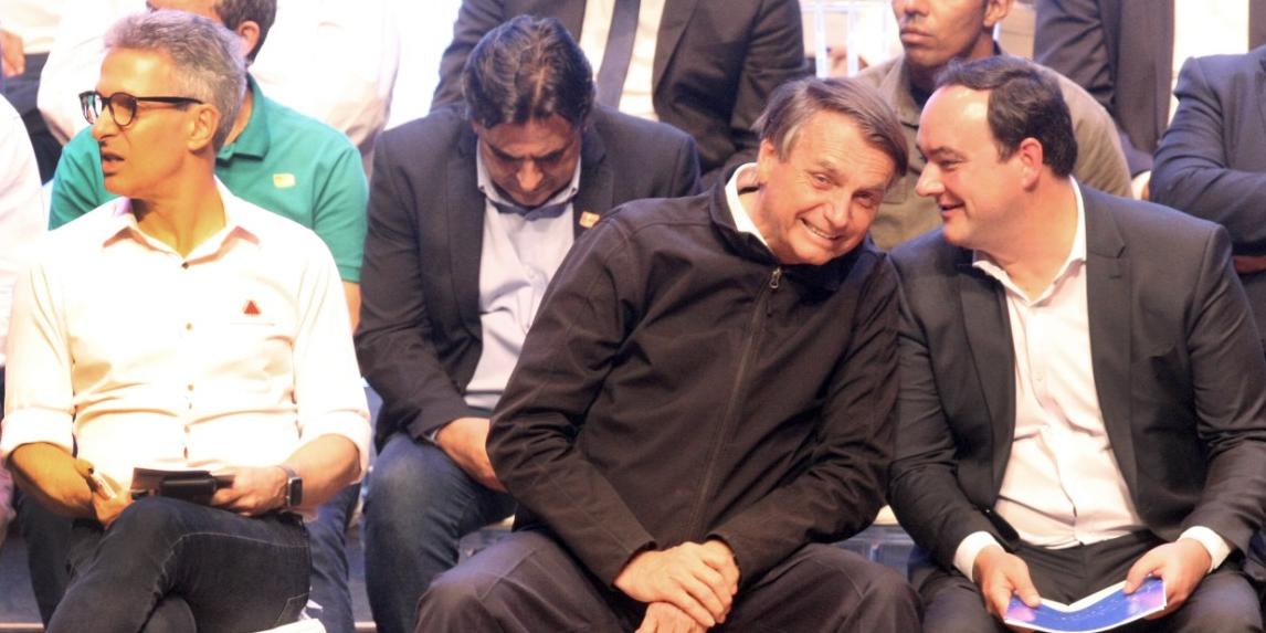 Zema, Bolsonaro e Roscoe durante evento em Belo Horizonte, em 2022 (Maurício Vieira/Arquivo Hoje em Dia)