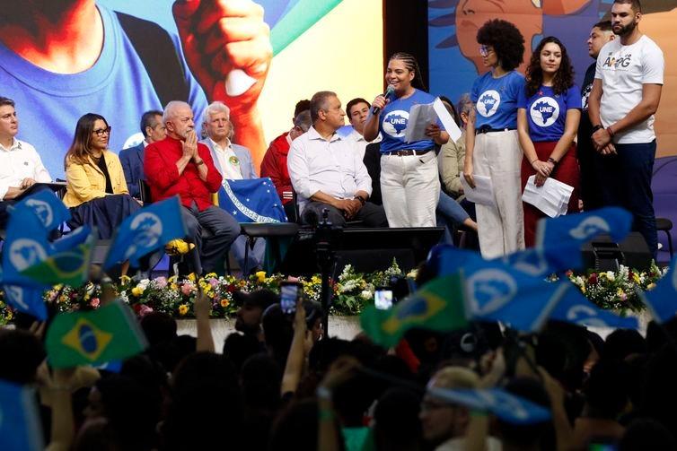 Presidente da República, Luiz Inácio Lula da Silva, participa do 60 CONUNE - Congresso da União Nacional dos Estudantes, realizado na UFG (Bruno Peres/Agência Brasil)