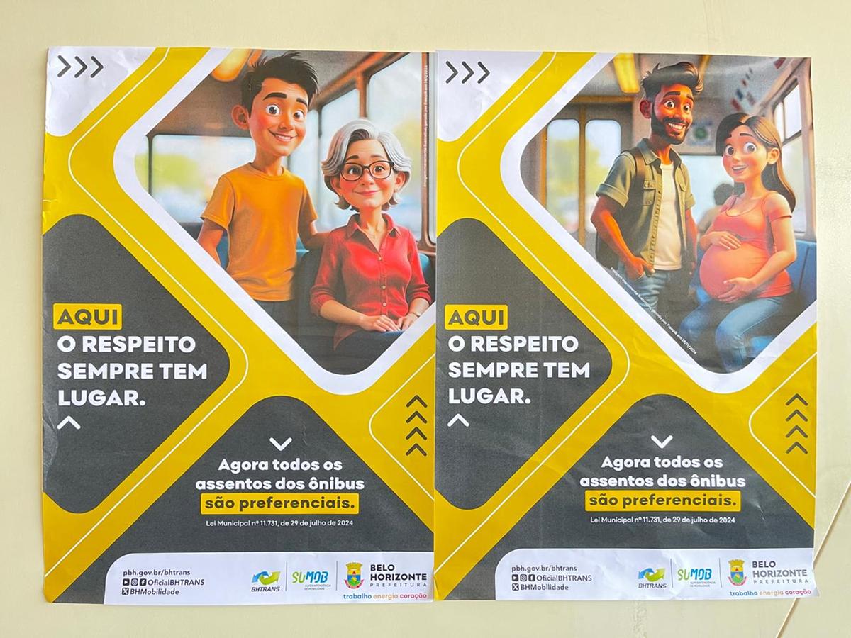 A campanha busca conscientizar a população sobre o uso correto dos assentos no transporte coletivo de BH (Valéria Marques/Hoje em Dia)
