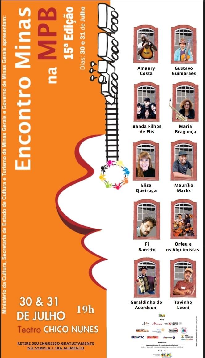 Compositores de diferentes estilos e regiões de Minas participam do XV Encontro Minas na MPB, nos dias 30 e 31 de julho, no Teatro Francisco Nunes (Divulgação)