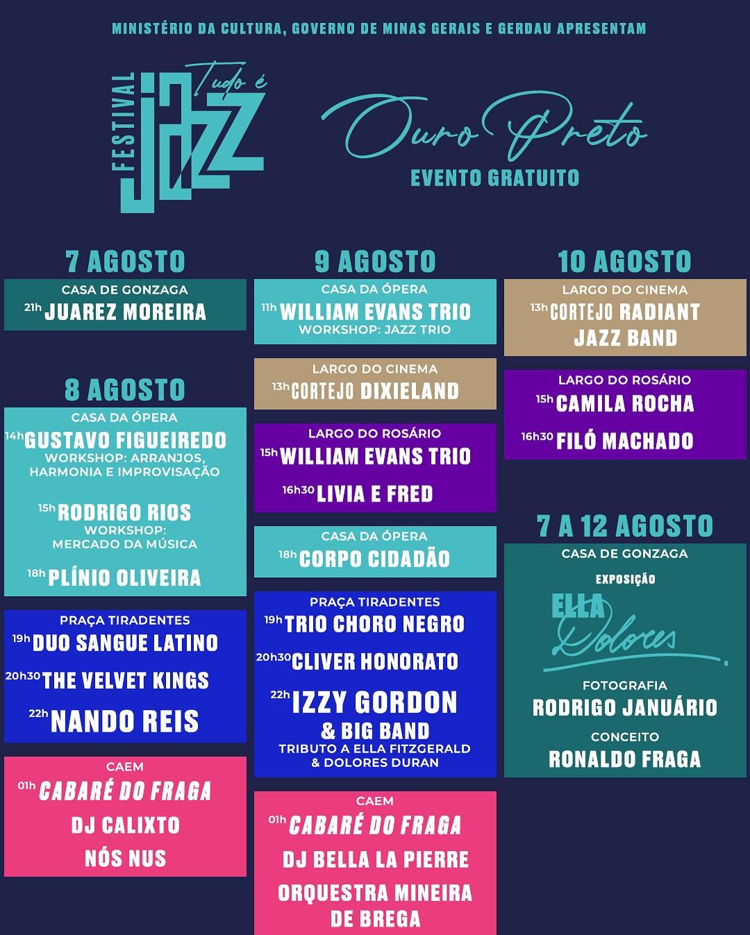 Programação completa do Festival Tudo é Jazz (Tudo é Jazz/Reprodução)