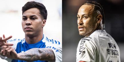 Cruzeiro, de Kaio Jorge, reencontra Santos, de Neymar (Montagem / Foto: Gustavo Aleixo -Cruzeiro/ Raul Baretta - Santos FC.)