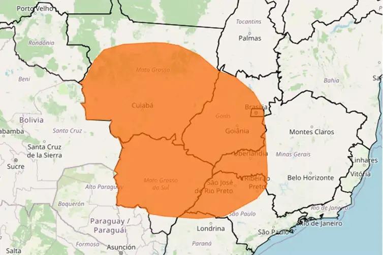 Região com previsão de tempo seco e baixa umidade relativa do ar (Inmet/Divulgação)